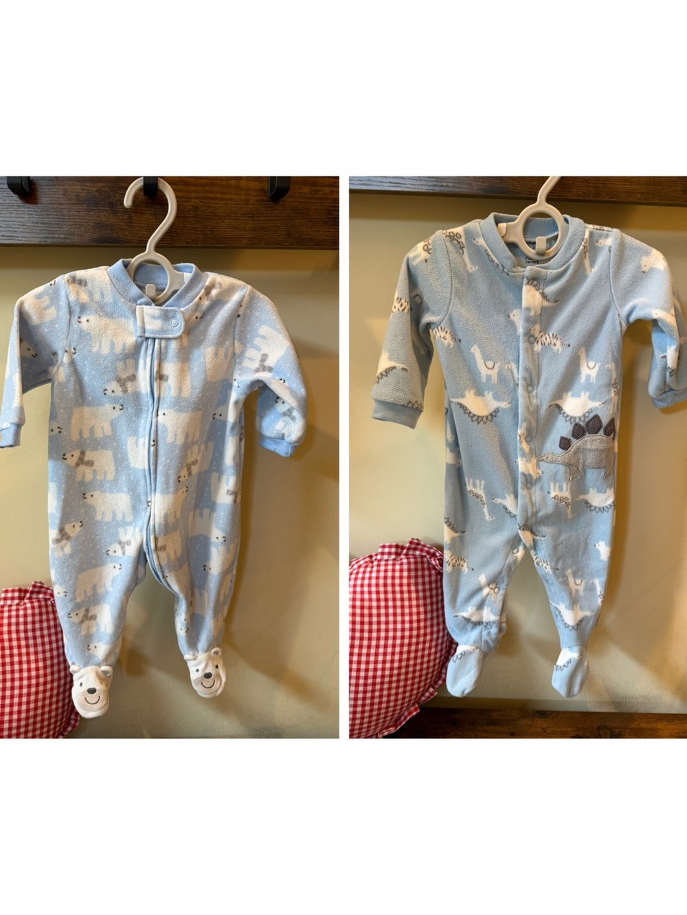 Carter's Baby Boys Footie Pajama Rompers Bundle of 2 Size 6 Months